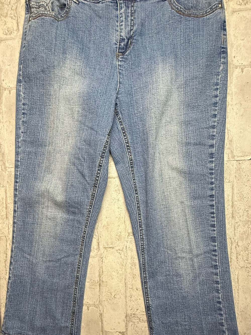 Christopher & Banks Womens Cropped Jeans Blue Light Wash Stretch Relaxed 12 😍